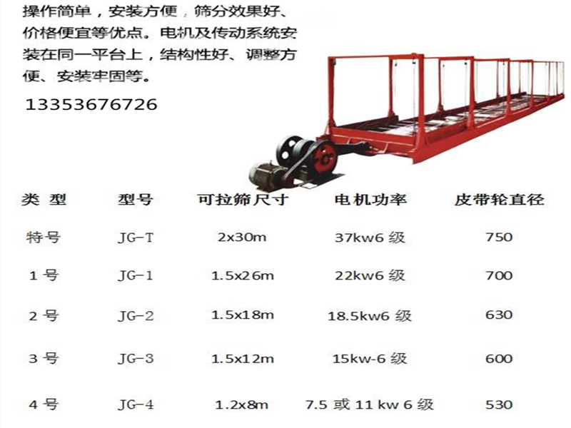多規(guī)格吊掛式平面往復篩選型參數(shù)表 多規(guī)格吊掛式平面往復篩選型參數(shù)表